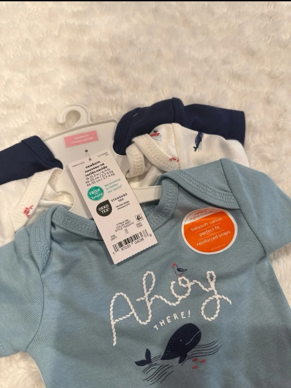 Carter's Blue 'Ahoy' Whale Short-Sleeve One-Piece